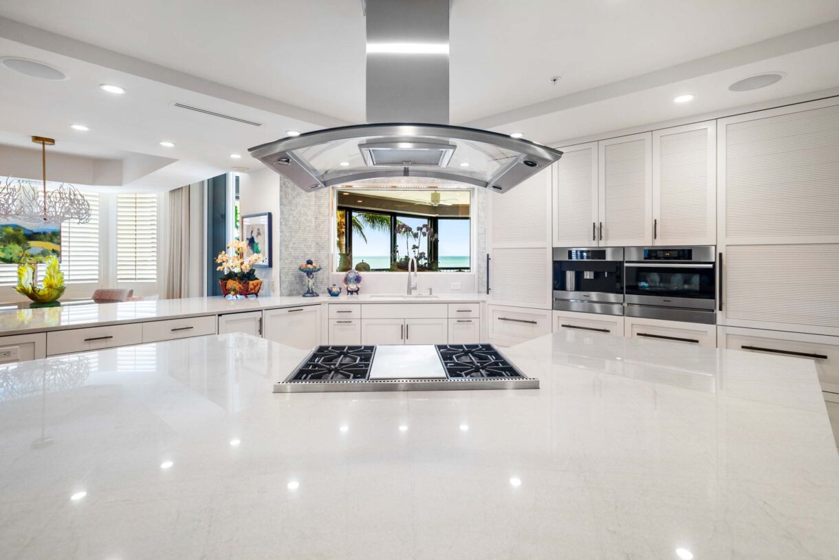 Naples residential condo high end custom kitchen renovation appliances Bay Colony