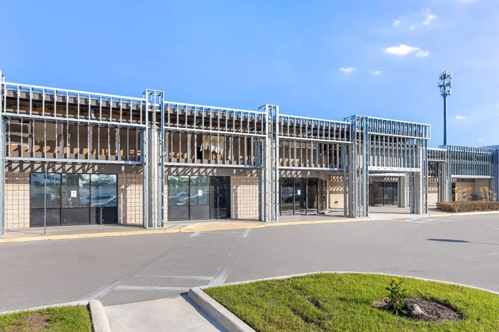 Exterior view of shopping center renovation seven