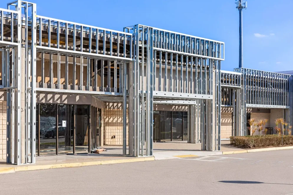 Exterior view of shopping center renovation six