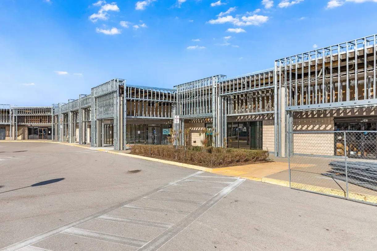 Exterior view of shopping center renovation two