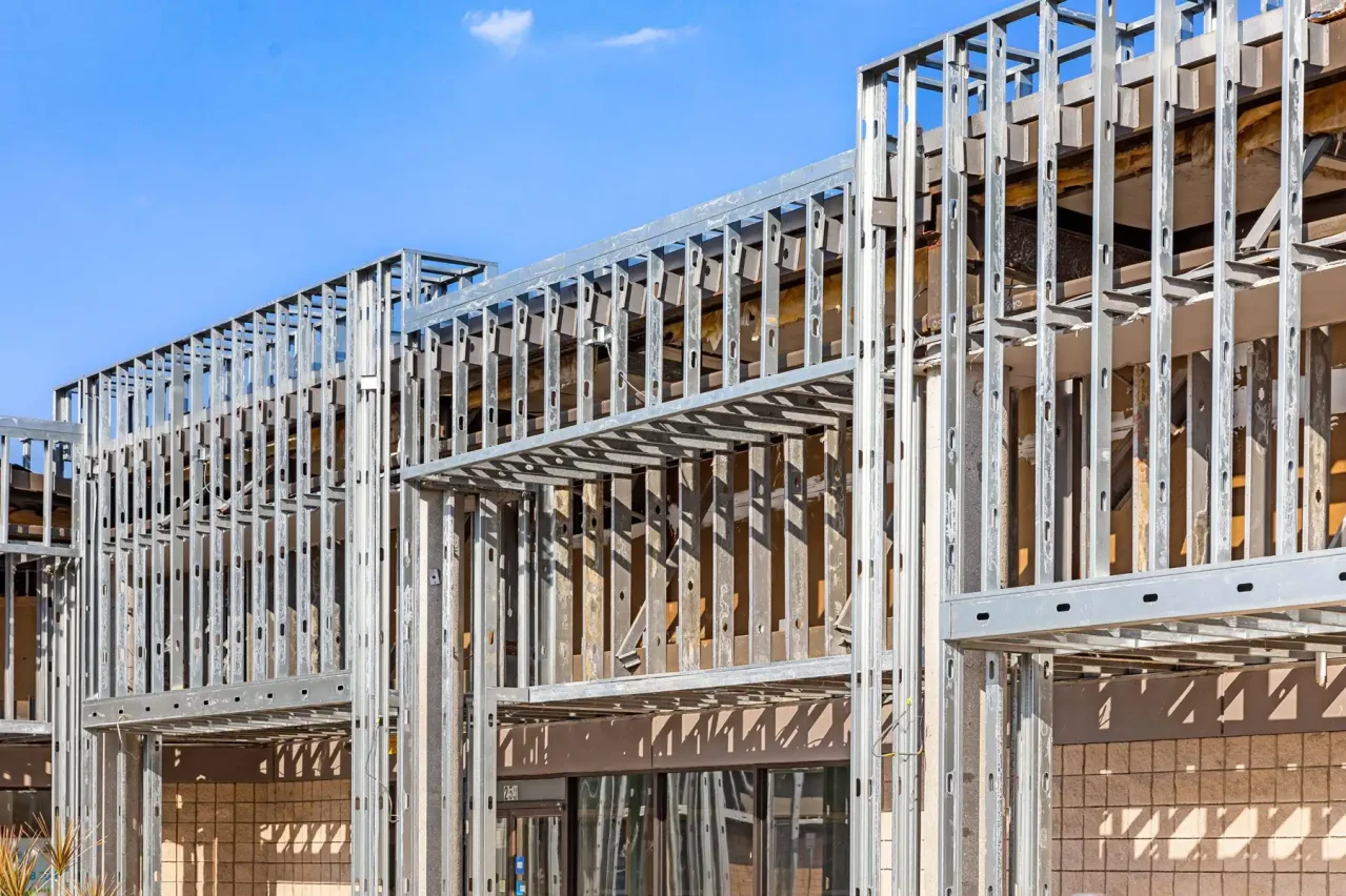 Exterior view of shopping center renovation