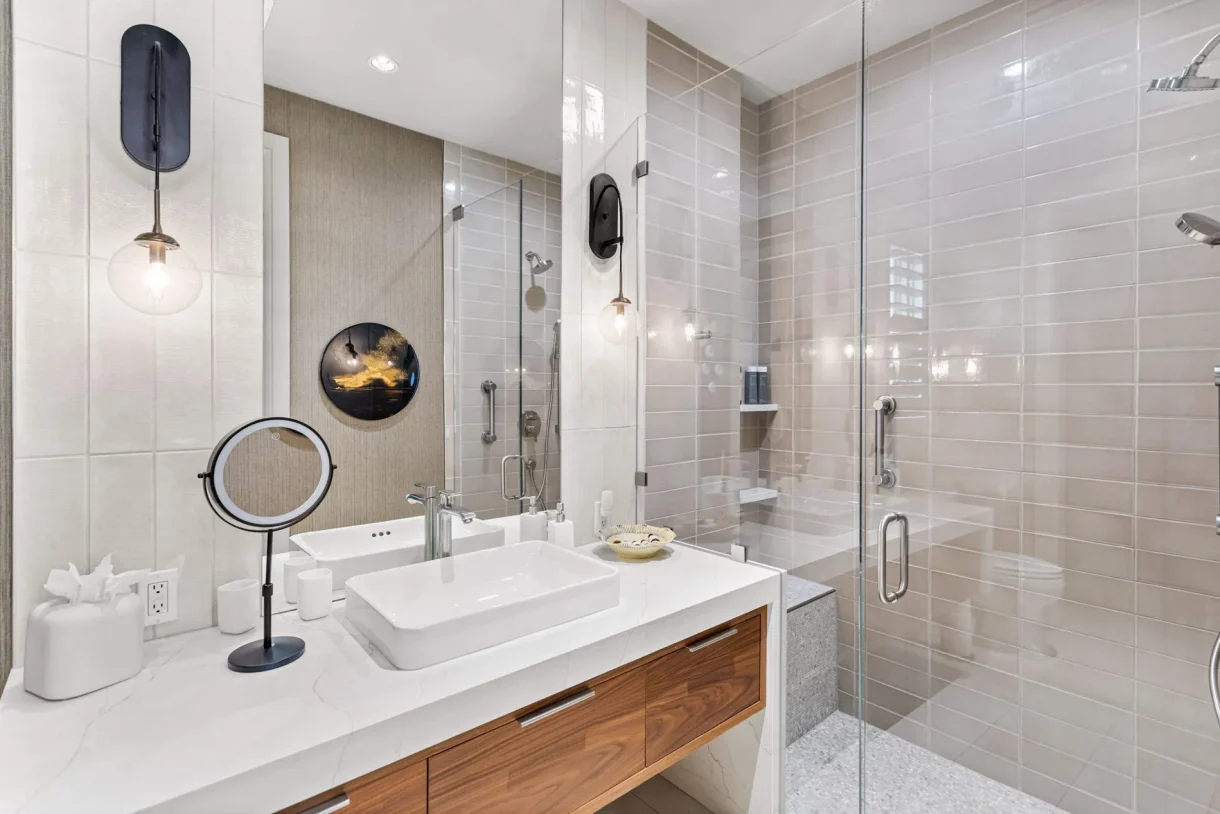 Luxury bathroom remodel at a home in the Park Shore community of Naples, FL