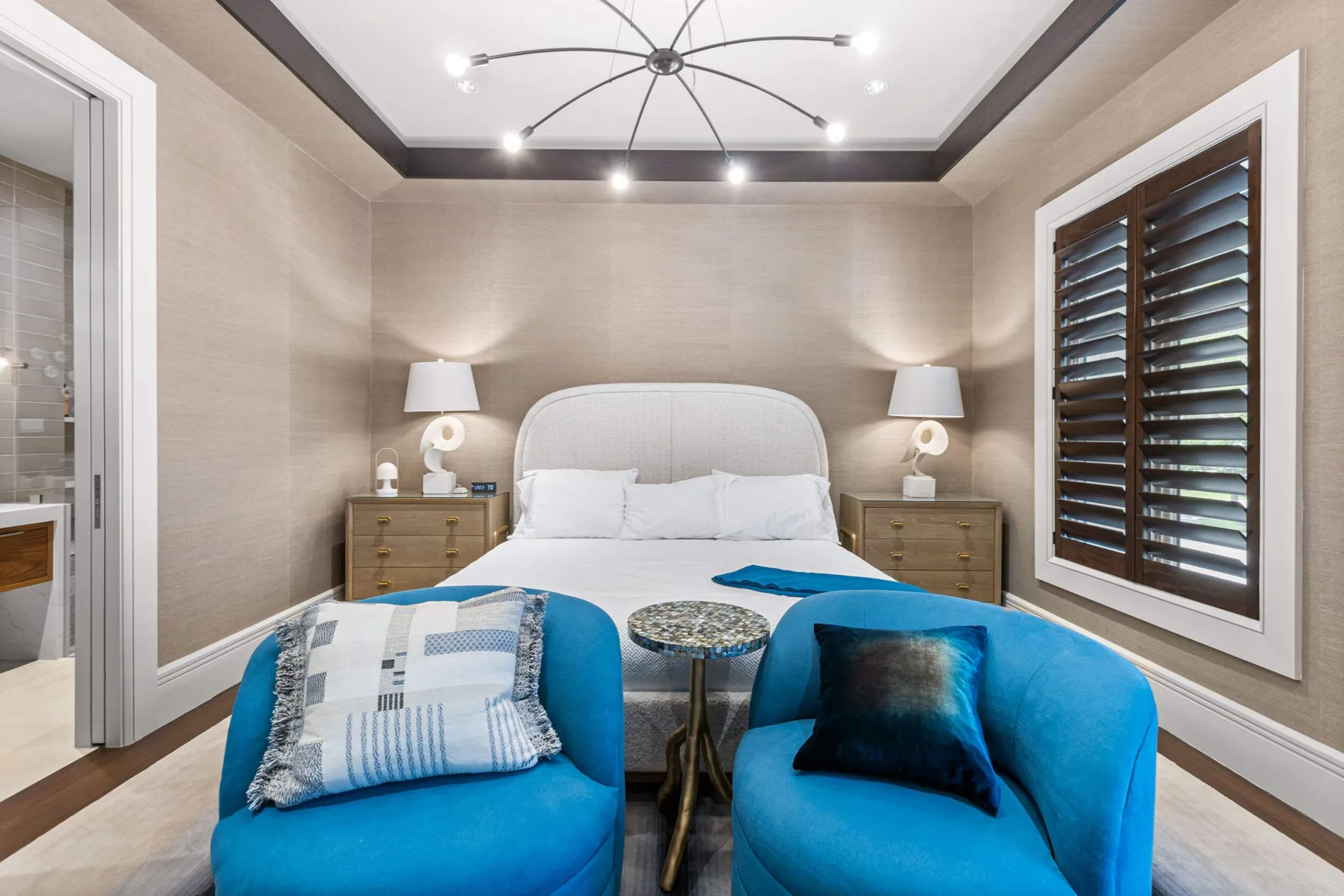 Luxury bedroom remodel at a custom home in Park Shore in Naples, FL